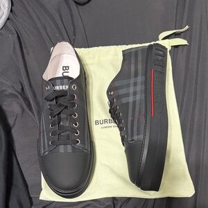 Burberry Black and Gray Checkered Sneakers